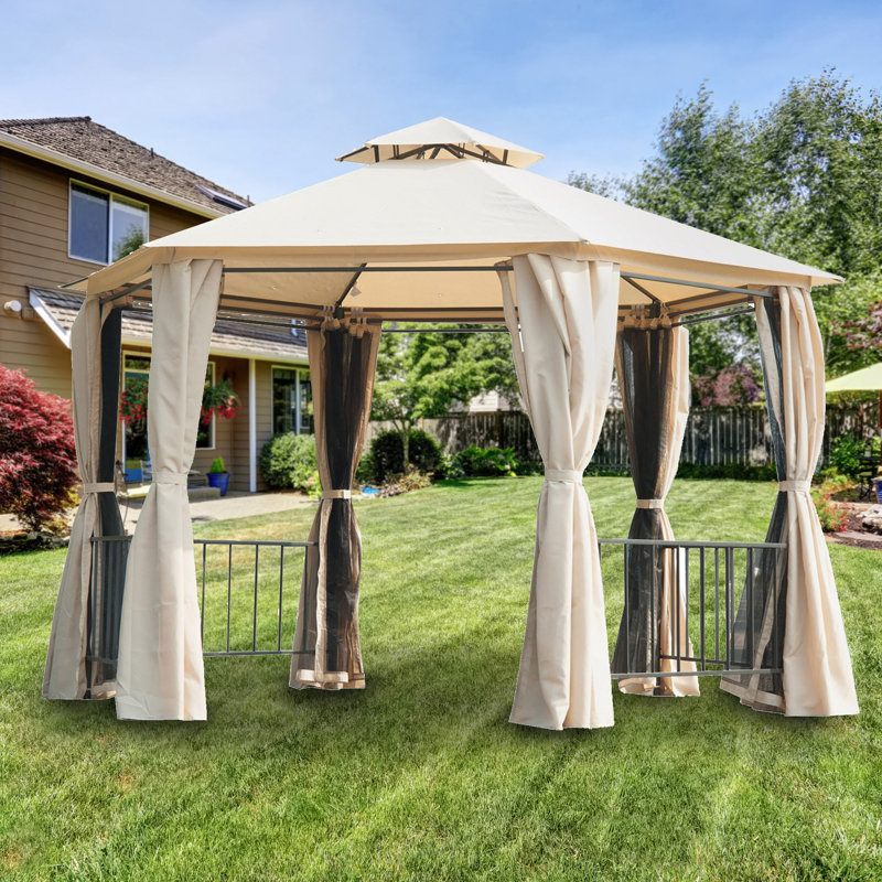 Garden Winds Outsunny Hexagon Gazebo Replacement Canopy & Reviews Wayfair